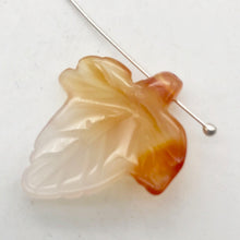 Load image into Gallery viewer, Chalcedony Mandarin Leaf Beads| 26x21x5mm to 27x23x5mm | Orange | Leaf | 3 bds | - PremiumBead Alternate Image 5