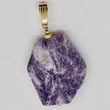 Load image into Gallery viewer, Purple Flower Sodalite 14K Gold Filled Pendant | Purple/White | 2" Long |