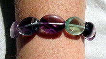 Load image into Gallery viewer, Unique! Multi-Hue Fluorite Flat Oval Bead Bracelet 5429B - PremiumBead Alternate Image 3