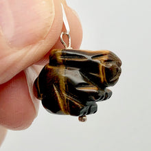 Load image into Gallery viewer, Tiger's Eye Bunny Rabbit Sterling Silver Pendant Necklace | 1 1/16" (Long) |