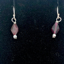 Load image into Gallery viewer, Amazing Diamond-shaped Pyrope Garnet & Sterling Silver Earrings | 7/8" long | - PremiumBead Alternate Image 3