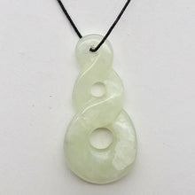 Load image into Gallery viewer, Hand Carved Natural Serpentine Infinity Pendant with Simple Black Cord 10821D - PremiumBead Alternate Image 4