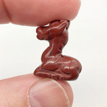Load image into Gallery viewer, Graceful 2 Carved Brecciated Jasper Giraffe Beads | 21x17x9.5mm | Red - PremiumBead Alternate Image 3
