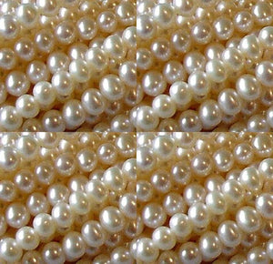 Natural Creamy White High Luster 4x3mm Freshwater Pearl Strand 103127 - PremiumBead Primary Image 1