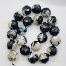 Load image into Gallery viewer, Agate Faceted Statement Strand Round | 18mm | Black/White/Brown | 22 Beads |