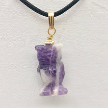 Load image into Gallery viewer, Amethyst Owl Pendant Necklace | Semi Precious Stone Jewelry | 14k Pendant - PremiumBead Primary Image 1