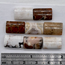 Load image into Gallery viewer, 8 Patterned Conglomerate Jasper Rectangle Beads 009324