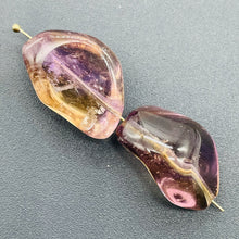 Load image into Gallery viewer, Ametrine Large Nugget Pendant Beads | 22x12x12/22x15x10 | Purple/Gold | 2 Beads|