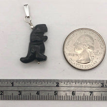 Load image into Gallery viewer, Black Obsidian T- Rex Pendant Necklace|Semi Precious Jewelry| Silver Pendant | - PremiumBead Alternate Image 6
