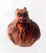 Load image into Gallery viewer, Hand Carved Boxwood Crouching Dragon Ojime/Netsuke Bead - PremiumBead Alternate Image 3