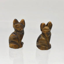 Load image into Gallery viewer, Adorable! 2 Tiger's Eye Sitting Carved Cat Beads | 21x12x10mm | Golden Brown - PremiumBead Alternate Image 5