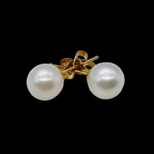 Load image into Gallery viewer, Pearl 14K Gold 7mm Stud Earrings | 1/4 inch | White | 1 Pair |