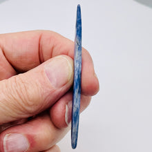 Load image into Gallery viewer, Kyanite 5.28g Spear Pendant Bead | 79x8x3mm | Blue Silver | 1 Bead |