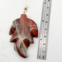 Load image into Gallery viewer, Natural crack - Half Price Carved Brecciated Jasper Leaf & 14Kgf Pendant 509416D - PremiumBead Alternate Image 3