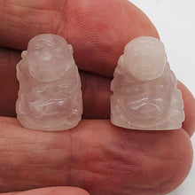 Load image into Gallery viewer, Namaste 2 Hand Carved Rose Quartz Buddha Beads | 19x15x9mm | Pink