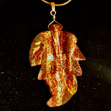 Load image into Gallery viewer, Carved Brecciated Jasper Leaf & 14Kgf Pendant 509416C