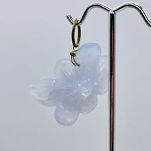 Load image into Gallery viewer, Chalcedony 14K Gold Filled Druzy Crystal Flower Pendant | 1 3/4" Long | Blue |