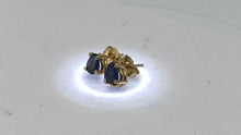 Load and play video in Gallery viewer, Blue Sapphire 14K Gold Pear shape Earrings | 5x4mm | Blue | Stud |