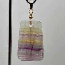 Load image into Gallery viewer, Fluorite 14K Gold Filled Wire Wrap Trapezoid Pendant | 2" Long | Purple, Clear |