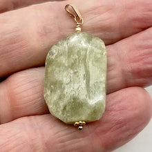 Load image into Gallery viewer, Kunzite Hiddenite 14K Gold Filled Crystal Pendant| 1 1/2" Long|Green | 1 Pendant