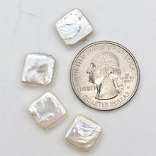 Load image into Gallery viewer, Four Beautiful White 11x11x4mm Square Coin FW Pearls - PremiumBead Primary Image 1