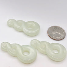 Load image into Gallery viewer, Carved Light Green Serpentine Infinity Pendant with Simple Black Cord 10821R - PremiumBead Alternate Image 3