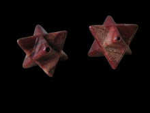 Load image into Gallery viewer, Kabbalah 2 Brecciated Jasper Merkabah Star Beads 9288Bj | 25x15x15mm | Red