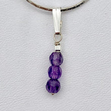 Load image into Gallery viewer, AAA Natural Faceted Amethyst Round 4mm beads Pendant | 1" Long | Purple |