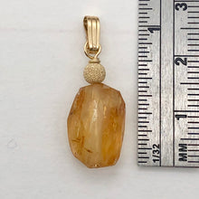 Load image into Gallery viewer, Topaz Precious Faceted Crystal Drop 14K Gold Filled Pendant | 1" Long | Orange |