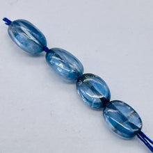 Load image into Gallery viewer, 4 Beads of Rare Amazing Blue Kyanite Flat Oval Beads 4874
