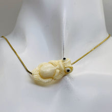 Load image into Gallery viewer, Frog Meditating Pendant Bead | 28x15x8mm | White | 1 Bead |