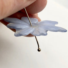 Load image into Gallery viewer, 12cts Exquisitely Hand Carved Blue Chalcedony Flower Pendant Bead - PremiumBead Alternate Image 4