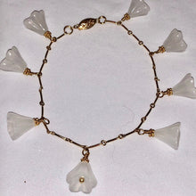 Load image into Gallery viewer, White Jade Flower & 14Kgf - 8" Bracelet W/ 14K Clasp 404145