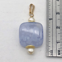 Load image into Gallery viewer, Blue Chalcedony 14K Gold Filled Drop Pendant | 1 3/8" Long |