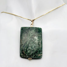Load image into Gallery viewer, Sparkling Ruby Fuschite 14K Gold Filled Rectangle Pendant | 35x25mm |