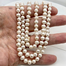 Load image into Gallery viewer, Natural White Freshwater 7mm Pearl 36 inch Strand Necklace