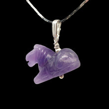 Load image into Gallery viewer, Adorable Pony Amethyst Horse & Sterling Silver Pendant | 1 1/8" Long | 509268AMS