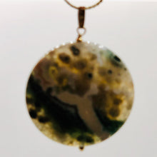 Load image into Gallery viewer, Ocean Jasper with Druzy Pocket 14K Gold Filled Pendant | 1 3/4&quot; Long | Green |
