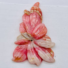 Load image into Gallery viewer, Peruvian Opal Flower Pendant | 65x45x7mm | Pink White | 1 Bead