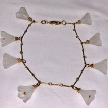 Load image into Gallery viewer, White Jade Flower & 14Kgf - 8" Bracelet W/ 14K Clasp 404145