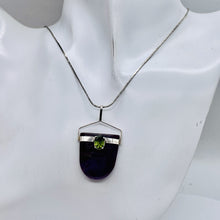 Load image into Gallery viewer, Sugilite Peridot Sterling Silver Oval Pendant | 1 1/2" Long | Purple Green | 1 |
