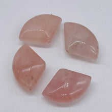 Load image into Gallery viewer, 4 Fan Cut Rose Quartz 24x15x9mm Beads 10816