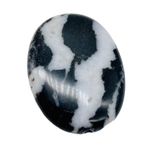 Load image into Gallery viewer, 1 Black & White Zebra Agate Oval Bead 008612