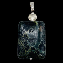 Load image into Gallery viewer, Tsunami Stone Sterling Silver Rectangle | 35x25x7.5mm | Green White | 1 Pendant