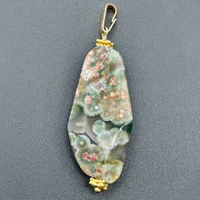 Load image into Gallery viewer, Ocean Jasper 14K Gold Filled Long | 2 1/2" Long | Green/Brown | 1 Pendant |