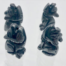 Load image into Gallery viewer, Howling New Moon 2 Carved Hematite Wolf Coyote Beads | 21x11x8mm | Silver black - PremiumBead Alternate Image 3