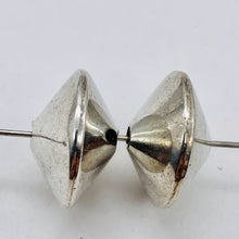 Load image into Gallery viewer, 2 Handmade 14mm Solid Sterling Silver Knife Roundel Beads - 3.9G 3301