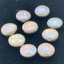 Load image into Gallery viewer, 9 Shimmer Silvery Platinum FW Coin Pearls 9447
