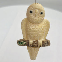 Load image into Gallery viewer, Waterbuffalo Bone Owl on Perch | 40x24x6.5mm | Cream/Brown/Green | 1 Bead | - PremiumBead Primary Image 1