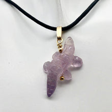 Load image into Gallery viewer, Carved Amethyst Alligator 14Kgf Pendant | 1 1/4 inch long | Purple |